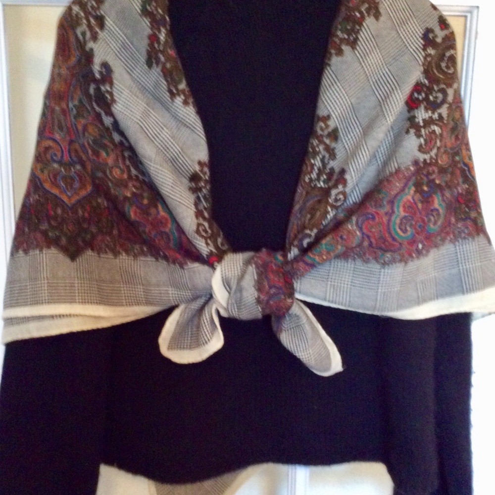 Very large women’s wool scarf.